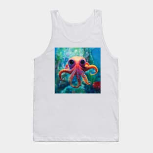 Cute Baby Octopus with Big Eyes Tank Top